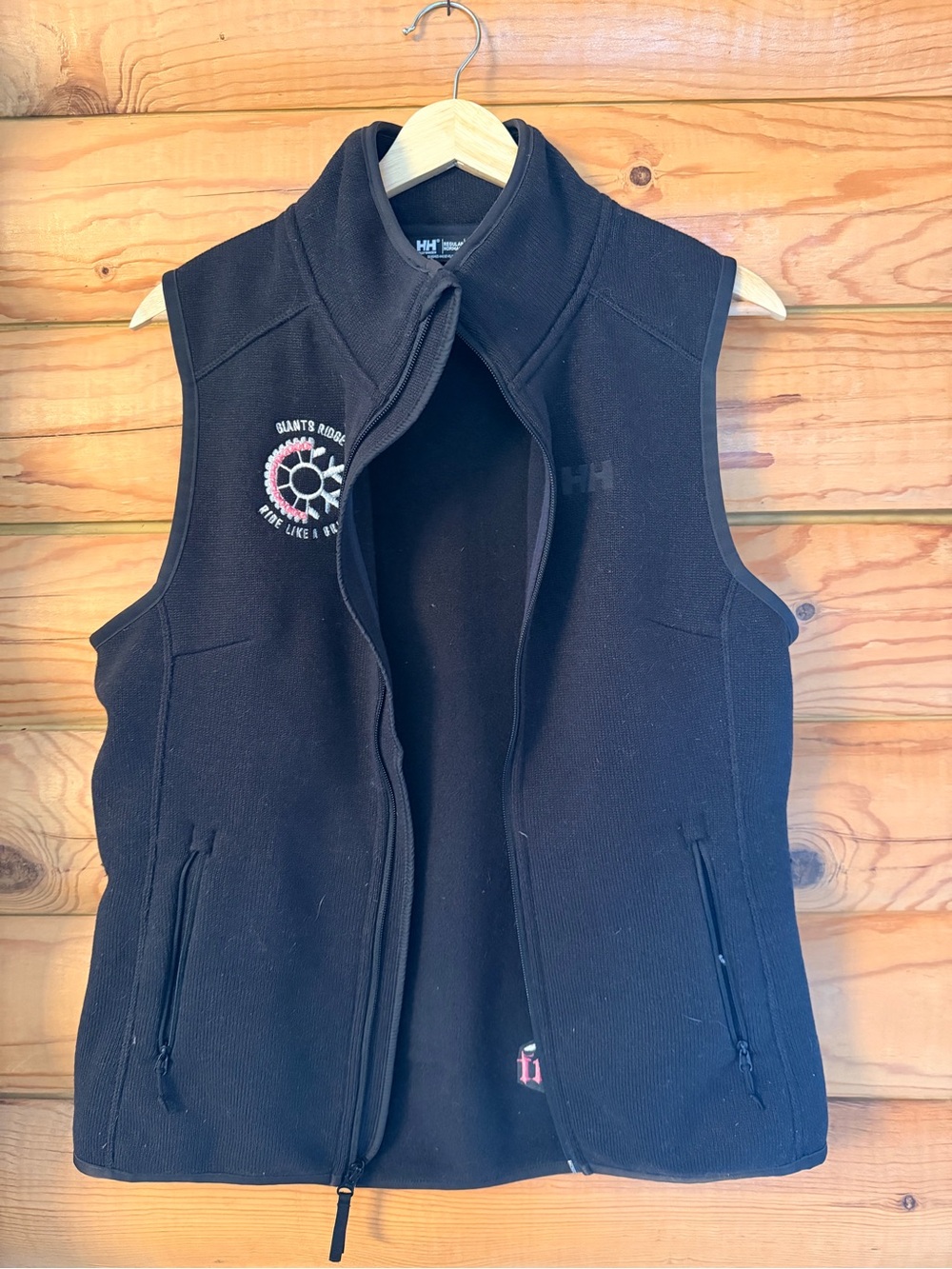Helly Hansen Black Women’s Fleece Vest with Zip Pockets and embroidered branding